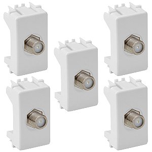KIT 5 MODULO TOMADA TV COAXIAL 75 OHMS BR B3 - MARGIRUS
