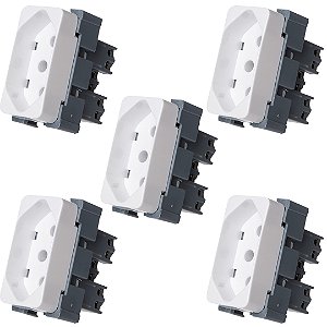 KIT 5 MODULO TOMADA PADRAO BRASILEIRO 2P T 20A-250V BR B3 - MARGIRUS