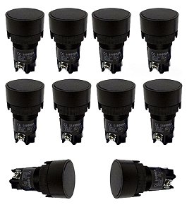 KIT 10 BOTAO MONOBLOCO 1NA 1NF LK EA125 PRETO LUKMA