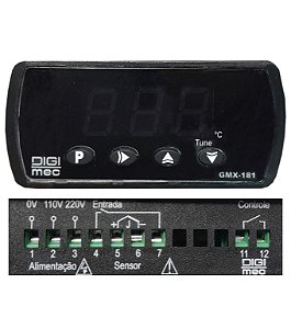 CONTROLADOR TEMPO TEMPERATURA GMX 181 90 240VCA NC DIGIMEC