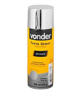 TINTA SPRAY CROMADO METALICO  350ML VONDER