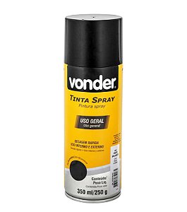 TINTA SPRAY PRETO METALICO  350ML VONDER