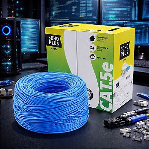 CABO LAN REDE 100% COBRE SOHOPLUS AZUL CAT5E 100MT FURUKAWA