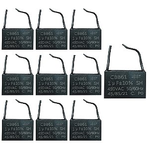 KIT 10 CAPACITOR POLIPROPILENO 1X450V - QUADRADO CBB61