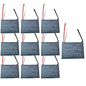 KIT 10 CAPACITOR POLIPROPILENO 1,5 2,5X450V QUADRADO CBB61