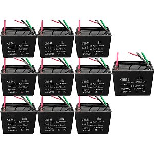 KIT 10 CAPACITOR POLIPROPI 4 6 X450V - 3FIOS QUADRADO CBB61