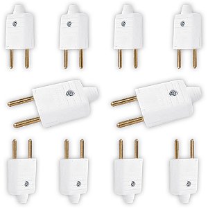 KIT10 PLUGUE MACHO 2P 10A PEQUENO BR MARGIRIUS