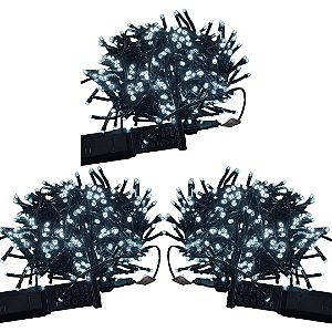 KIT 03 CORDAO DE LED NATAL BRANCO FRIO 500 LED 50 MT FIO VD