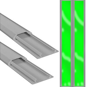 KIT 2 CANALETAS DE PISO 50X20 2MTS +DUPLA FACE CINZA ELESYS