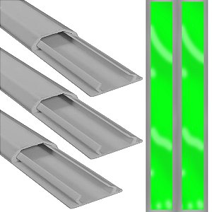 KIT 3 CANALETAS DE PISO 50X20 2MTS +DUPLA FACE CINZA ELESYS