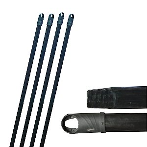 KIT 4 CABOS DE VASSOURA COM ROSCA PADRÃO PRETO