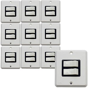 KIT 10 CONJUNTO INTERRUPTOR PARALELO 2 TECLAS 10A IRIEL