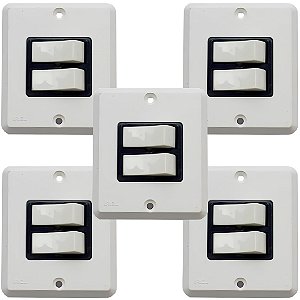 KIT 5 CONJUNTO INTERRUPTOR PARALELO 2 TECLAS 10A IRIEL