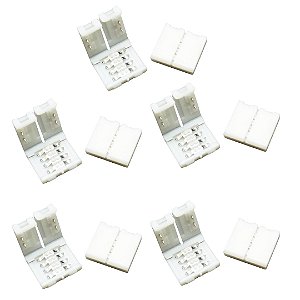 KIT 5 CONECTOR EMENDA RÁPIDA 10MM 4 VIAS FITA LED RGB 5050