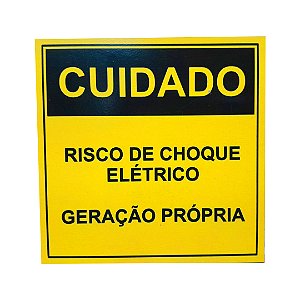 PLACA ALERTA  GERAÇAO SOLAR PVC 130X130