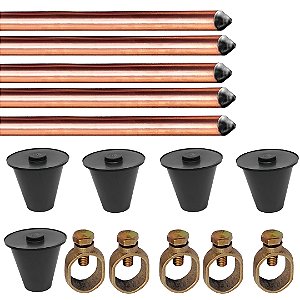 Kit Haste Aterr Cobre - 1/2 X 2,0mts 10mm + Conector + Caixa