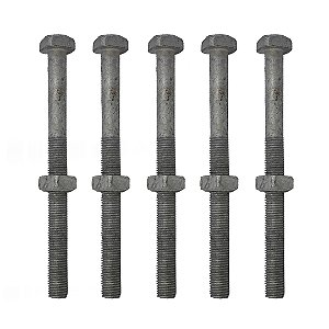 KIT 5 PARAFUSO GALV FOGO POSTE PADRAO 16X150MM 5/8X6" M16