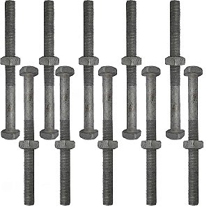 KIT 10 PARAFUSO GALV FOGO POSTE PADRAO 16X200MM 5/8X8" M16