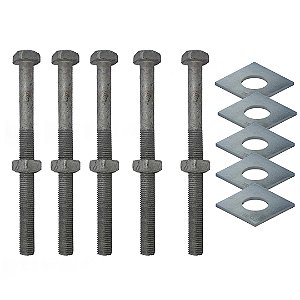 KIT 05 PARAFUSO GALV FOGO POSTE PADRAO 16X200MM 5/8X8" M16