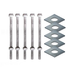 KIT 05 PARAFUSO GALV FOGO POSTE PADRAO 12X250MM 1/2X10" M12