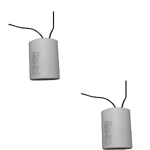 KIT 2 CAPACITOR 90X250V 2 FIOS METALIZADO TRI