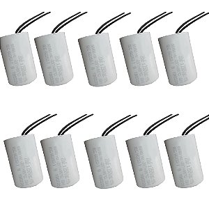 KIT 10 CAPACITOR 20X250V 2 FIOS METALIZADO TRI