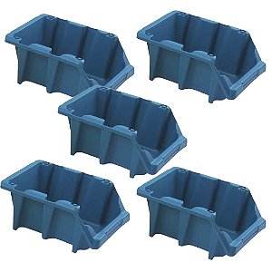 KIT 5 CAIXA GAVETEIRO PLAST.PRAT (NOVO)NR 7 AZUL  VONDER