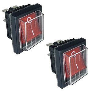 KIT 02 CHAVE 4 POLOS BIP. 15A VERMELHA COM CAPA SILICONE