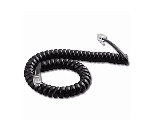KIT 5 CABO ASPIRAL PRETO PARA TELEFONE ESPIRAL