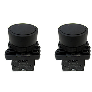KIT 2 BOTÃO PULSO PLASTICO  LK2-EA21 (PRETO) 1NA LUKMA