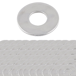KIT 100 ARRUELA LISA 3/8 ZINCADA