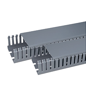 Kit 2 Canaleta Aberta Painel Elétrico Fio Cinza 20x20x2000mm