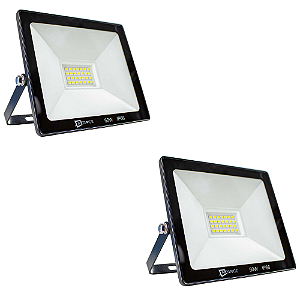 KIT 2 REFLETOR LED 50W BRANCO BIVOLT MG
