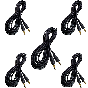 KIT 5 CABO P2 + P2ST 1,8M PRETO