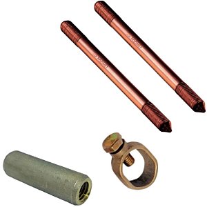 KIT 2 HASTE TERRA 5/8"X2,4M C/ROSCA PROLONGAVEL GRAMPO LUVA CAIXA