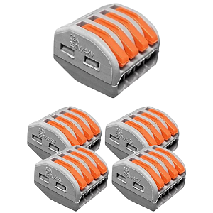 KIT 5 CONECTOR EMENDA RAPIDA 4 VIAS