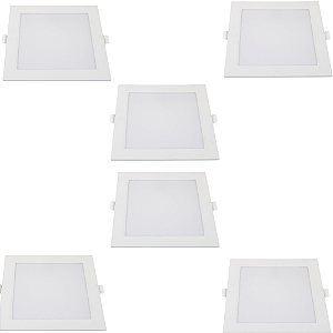 KIT 6 PAINEL LED SUPER ABS EMBUTIR 24W BIV 6500K QUAD