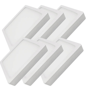 KIT 6 PAINEL LED SUPER ABS SOBREPOR 24W BIV 6500K QUAD