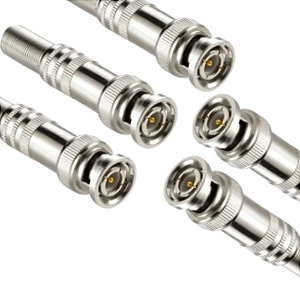 KIT 5 CONECTOR BNC C/ MOLA PINO FIXO C/ PARAFU