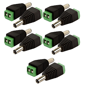 KIT 10 PLUG P4 MACHO C/BORNE 2,1X5,5X14MM