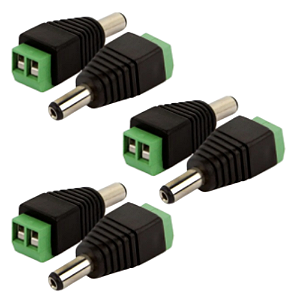 KIT 6 PLUG P4 MACHO C/BORNE 2,1X5,5X14MM