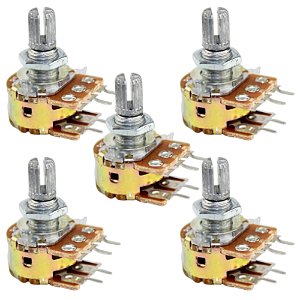 KIT 5 POTENCIOMETRO ROTATIVO B200KB PEQUENO