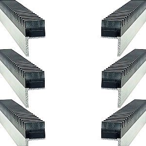 Kit 6 Barras De Cremalheira 50cm Para Portão Garen, Rcg,ppa Cor Preta