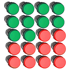 KIT 20 SINALEIRO LED  22MM 220V STARK VERMELHO E VERDE