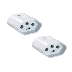KIT 2 PLUGUE FEMEA  2P T 10A BRANCO
