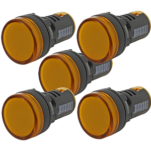 KIT 5 SINALEIRO LED 22MM AMARELO 220V STARK