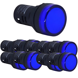 KIT 10 SINALEIRO LED 22MM 12V AZUL STARK
