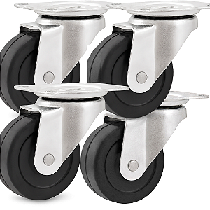 KIT 4 RODIZIO GIRATORIO  2" POL LEVE PRETO VONDER