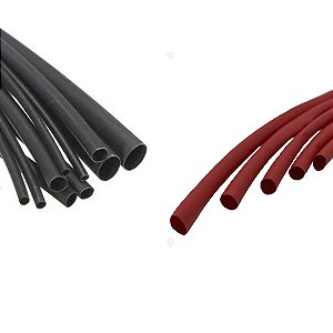 KIT 5 MT TERMO RETRATIL 6.0MM PRETO + 5MT 6MM VERMELHO