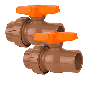 KIT 2 REGISTRO PVC ESFERA C/UNIAO SOLD 20MM VIQUA